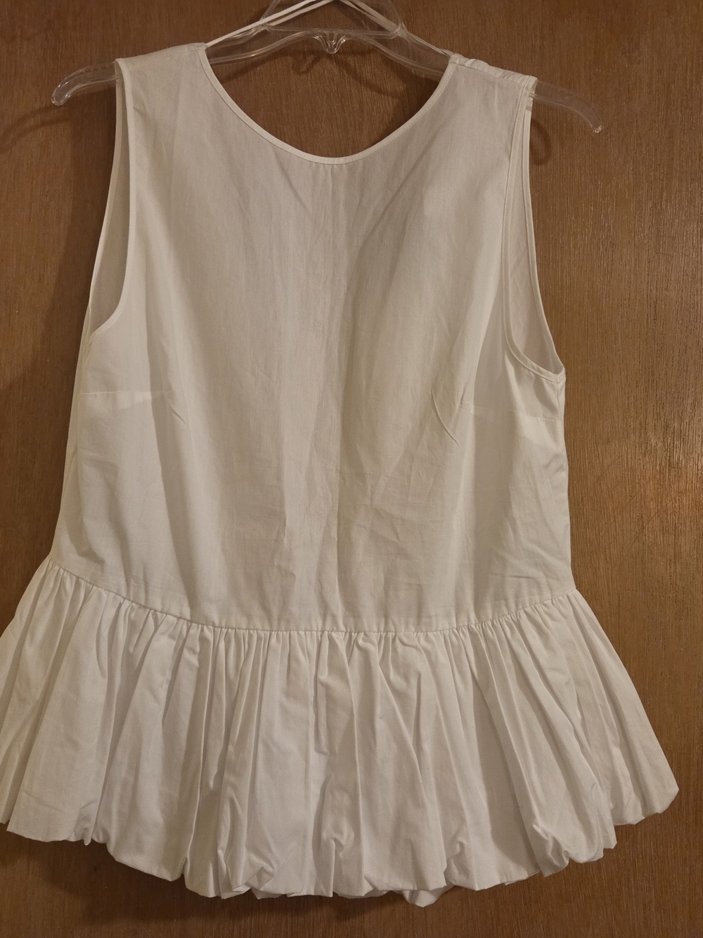 H&M White Sleeveless Peplum Tunic Top